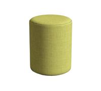 GOOPEEG Ottomano Moderna Poggiapiedi Rotondo Moderno, Sgabello Imbottito, Comodo Tessuto Di Lino Sgabello per Divano(Grün)