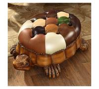 GOOPEEG Ottomano Moderna Sgabello Da Divano A Forma Di Tartaruga, Poggiapiedi Vintage Imbottito Con Ruote Sgabello per Divano