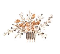 GOOPEEG Pettine Sposa per Capelli Capelli 2 Pezzi Pettine Laterale in Metallo Pavone Dorato Pettine per Capelli con Velo da Sposa in Stile Cinese Decorazione Acconciatura Capelli(Gold)