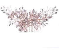 GOOPEEG Pettine Sposa per Capelli Corona di Gioielli per Capelli da Donna Pettini per Capelli da Sposa con Strass Dorati Accessori per Capelli da Sposa Decorazione Acconciatura Capelli