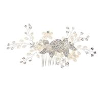 GOOPEEG Pettine Sposa per Capelli Pettine per Capelli Spose Fiori Rossi Strass Capelli Pettine Laterale Accessorio per Capelli da Sposa Pettine per Capelli Copricapo Decorazione Acconciatura Capelli
