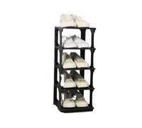 GOOPEEG Scarpiera Ingresso, Organizer Cubby Scaffali Autoportanti Armadietto For Scarpe Da Ginnastica For Torre Verticale D'ingresso Elegante Espositore(Black)