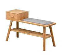 GOOPEEG Scarpiera Ingresso, Scarpiera Da Ingresso Panca In Legno Con Sedile Imbottito Organizer Cassetto Portaoggetti Per Corridoio Elegante Espositore(A)