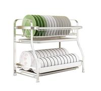 GOOPEEG Scolapiatti,Portautensili Scolapiatti A 2 Ripiani, Salvaspazio, Per Asciugare I Piatti, Per Il Bancone Della Cucina Organizer Cucina Moderno(54 * 30 * 46cm)