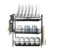 GOOPEEG Scolapiatti,Portautensili Scolapiatti A 3 Ripiani Con Rimovibile, Tagliere Per Utensili, Porta Coperchi Per Pentole Organizer Cucina Moderno