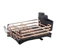 GOOPEEG Scolapiatti,Portautensili Scolapiatti Da Cucina In Alluminio, Ripiano Portaoggetti, Organizer Organizer Cucina Moderno(Gold)