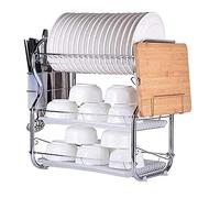 GOOPEEG Scolapiatti,Portautensili Scolapiatti In Metallo Per Verdure A Tre Strati Da Cucina Organizer Cucina Moderno(B)