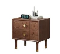 GOOPEEG Tavolino da Caffè, Comodino, Comodino A Due Cassetti, Creativo Intagliato, Retrò Soggiorno(Bruin)