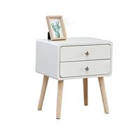 GOOPEEG Tavolino da Caffè, Comodino, Comodino Nordico Minimalista Con Due Cassetti Pratici Mobili Per Camera Da Letto Che Consentono Di Risparmiare Spazio Soggiorno(D)