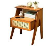GOOPEEG Tavolino da Caffè, Comodino, Comodino Semplice In Bambù For Camera Da Letto Con Cassetto Soggiorno(Bruin,2 pack)