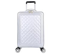 GOOPEEG Valige Bagaglio Da Viaggio Portatile, Bagaglio A Mano Robusto E Verticale Con Lato Morbido Con 4 Ruote Girevoli Da Donna Luggage(White,16inch)