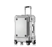 GOOPEEG Valige Guscio Rigido Bagaglio A Mano Con Telaio In Alluminio, Nessuna Valigia Con Cerniera, Lucchetto Con Combinazione TSA Luggage(Blue,Silver,20in)