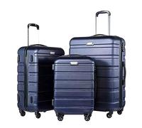 GOOPEEG Valige Set Di Valigie In ABS Da 3 Pezzi Con Serrature, Include Valigie Spinner Da 20", 24", 28" Luggage(Blue2)