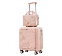 GOOPEEG Valige Set Di Valigie In Due Pezzi, Valigia D'imbarco Codificata, Valigia Trolley Da 18 Pollici, Valigia Leggera Luggage(B)