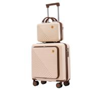 GOOPEEG Valige Set Di Valigie In Due Pezzi, Valigia D'imbarco Codificata, Valigia Trolley Da 18 Pollici, Valigia Leggera Luggage(A)