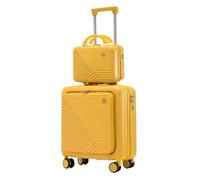 GOOPEEG Valige Set Di Valigie In Due Pezzi, Valigia D'imbarco Codificata, Valigia Trolley Da 18 Pollici, Valigia Leggera Luggage(C)
