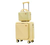 GOOPEEG Valige Set Di Valigie In Due Pezzi, Valigia D'imbarco Codificata, Valigia Trolley Da 18 Pollici, Valigia Leggera Luggage(F)