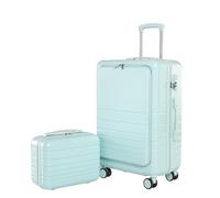GOOPEEG Valige Set Di Valigie Per Valigie Carry On ABS + PC Spinner Trolley, Bagagli Da Viaggio Durevoli Luggage(Blue,20+14in)