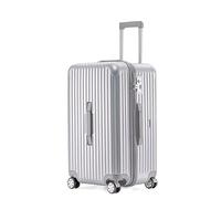 GOOPEEG Valige Valigia Con Lucchetto TSA, Custodia Per PC + ABS Valigetta Per Bagagli Con Ruote Girevoli Leggera Luggage(Sliver)