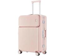 GOOPEEG Valige Valigia Con Serratura Di Sicurezza Per Bagagli Con Telaio In Alluminio Resistente E Resistente Ai Bagagli Luggage(Pink,28in)