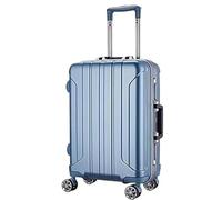 GOOPEEG Valige Valigia Leggera Portatile In Lega Di Alluminio Trolley Stripe Valigia Resistente Luggage(C)