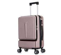 GOOPEEG Valige Valigia Portabagagli Con Apertura Frontale Trolley ABS+PC Spinner Con Scomparto Tascabile Luggage(E,24in)