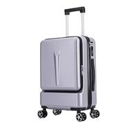 GOOPEEG Valige Valigia Portabagagli Con Apertura Frontale Trolley ABS+PC Spinner Con Scomparto Tascabile Luggage(C,20in)