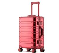 GOOPEEG Valige Valigia Trolley Leggera E Silenziosa, Resistente All'abrasione, Interamente In Lega Di Alluminio E Magnesio Luggage(F,24")