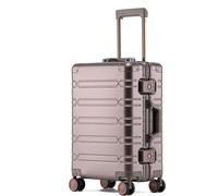 GOOPEEG Valige Valigia Trolley Leggera E Silenziosa, Resistente All'abrasione, Interamente In Lega Di Alluminio E Magnesio Luggage(A,24")