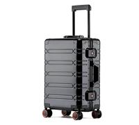 GOOPEEG Valige Valigia Trolley Leggera E Silenziosa, Resistente All'abrasione, Interamente In Lega Di Alluminio E Magnesio Luggage(E,20")
