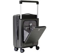 Valige Valigie Con Leva Di Regolazione Delle Ruote Bagagli Di Grande Capacità Bagagli Da Trasporto Leggeri Luggage(Black,22in)