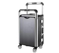 GOOPEEG Valige Valigie Con Ruote Scocca Rigida Telaio In Alluminio Amanti Bagagli Grande Capacità Di Stoccaggio Luggage(Black)