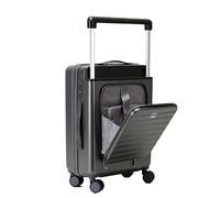 GOOPEEG Valige Valigie da 20 pollici con ruote Leva di regolazione Bagaglio Grande capacità Leggero Luggage(Black)
