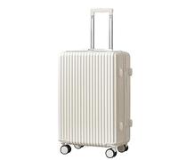 GOOPEEG Valige Valigie Rigide In ABS Con Ruote Tasca Di Separazione Asciutta E Bagnata Bagagli Leggeri Luggage(White,22 inch)