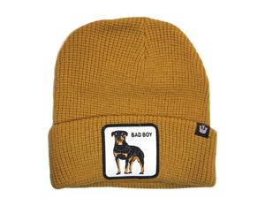 Goorin Bros. Cappello Beanie Hat Cuffia Con Patch Frontale E Logo Su Lato Beige Unisex