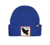 Goorin Bros. Cappello Beanie Hat Cuffia Con Patch Frontale E Logo Su Lato Blu Unisex