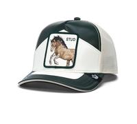 Goorin Bros. Cappello Moto Stud con Visiera Misto Pelle Bianco/Verde Uni