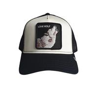 Goorin Bros. - The Farm, cappellino trucker unisex, regolabile, nero/bianco, motivo lupo (The Lone Wolf), taglia unica, taglia unica