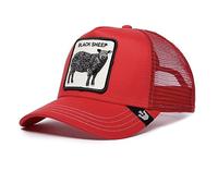 Goorin Bros., The Farm, The Black Sheep - Cappellino trucker unisex, con chiusura a scatto regolabile sul retro, in tessuto a rete, rosso, taglia unica, Taglia unica