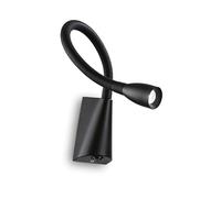 Applique Moderna Goose Metallo Nero Led 3W 3000K Luce Calda