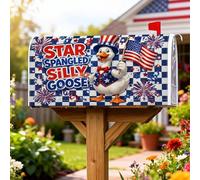 Goose Coperture magnetiche per cassette postali, decorazioni per cassette postali rosse per il giorno dell'indipendenza, decorazioni per la casa e il giardino, 45 x 53 cm