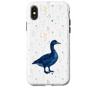 Goose Lover Vintage Blue Cottagecore Nature Bird Watching Custodia per iPhone X/XS
