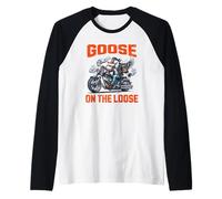 Goose on The Loose Motociclista Maglia con Maniche Raglan