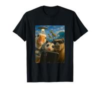 Goose Opossum Capybara Group Selfie Daytime Chaos Maglietta