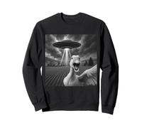 Goose Selfie With Alien UFO Shirt Funny Cat UFO Invasion Felpa