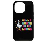 Goose Silly On The Loose Groovy Retro Animal Donne Uomini Bambini Custodia per iPhone 13 Pro