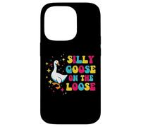 Goose Silly On The Loose Groovy Retro Animal Donne Uomini Bambini Custodia per iPhone 14 Pro