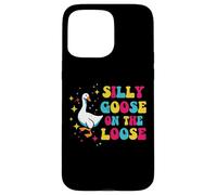Goose Silly On The Loose Groovy Retro Animal Donne Uomini Bambini Custodia per iPhone 15 Pro Max