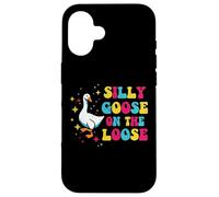 Goose Silly On The Loose Groovy Retro Animal Donne Uomini Bambini Custodia per iPhone 16