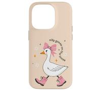 Goose Silly On The Loose Pink Bow per ragazze, bambini e giovani donne Custodia per iPhone 14 Pro